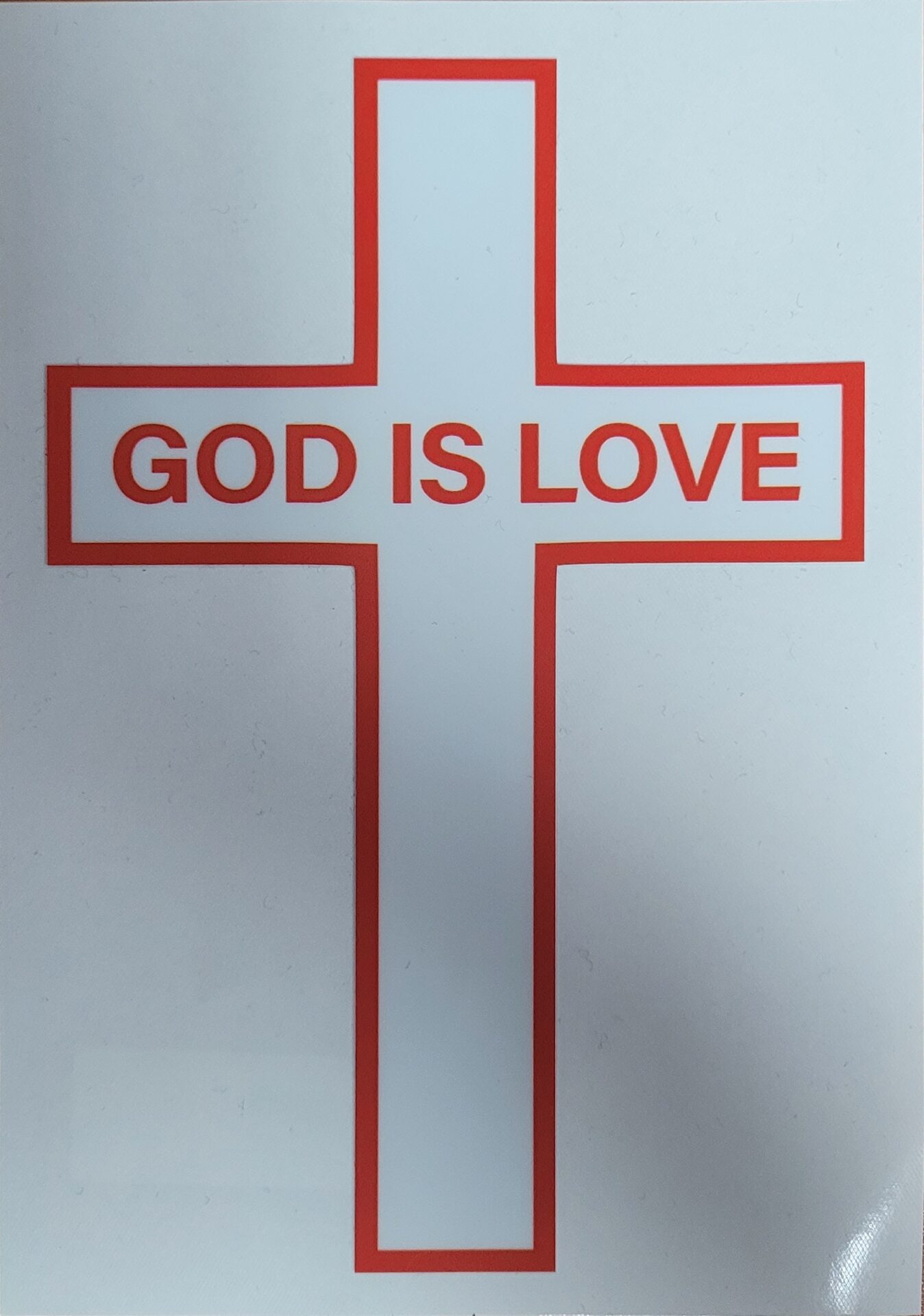 A picture of the red color cross God is love