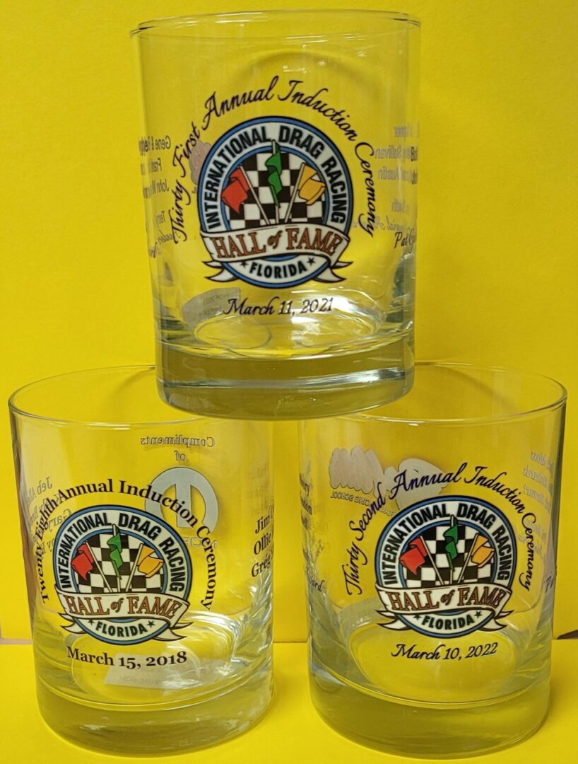promotional glasses stacked on each other