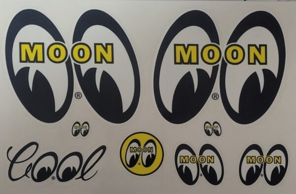 A poster on Moon eyes assored Decals