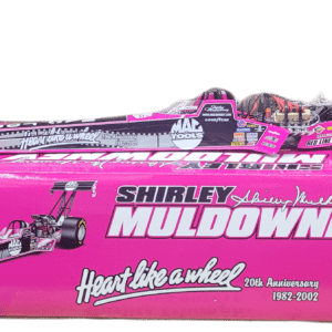 Shirley Muldowney's "Heart Like a Wheel" pink drag car in a box.