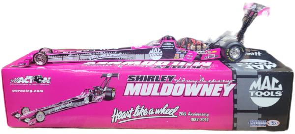 Shirley Muldowney's "Heart Like a Wheel" pink drag car in a box.
