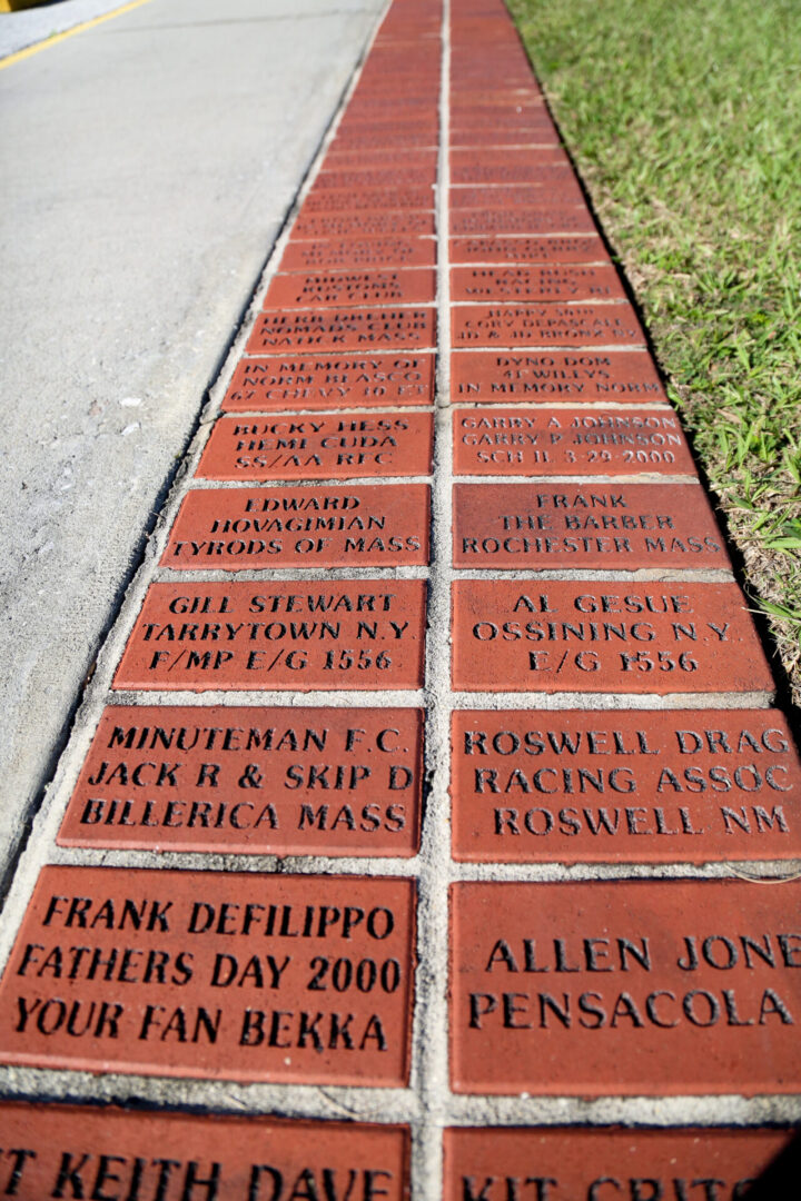 Walk of Fame Engraved Bricks on a Pavement