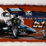 A picture of a Drag Racing car with the words Winternationals 53 on it.