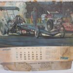 A Drag Racing calendar featuring a picture of a drag car.