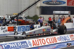 Dragster at starting line, Auto Club Finals.